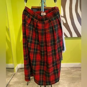 Vintage wool plaid skirt